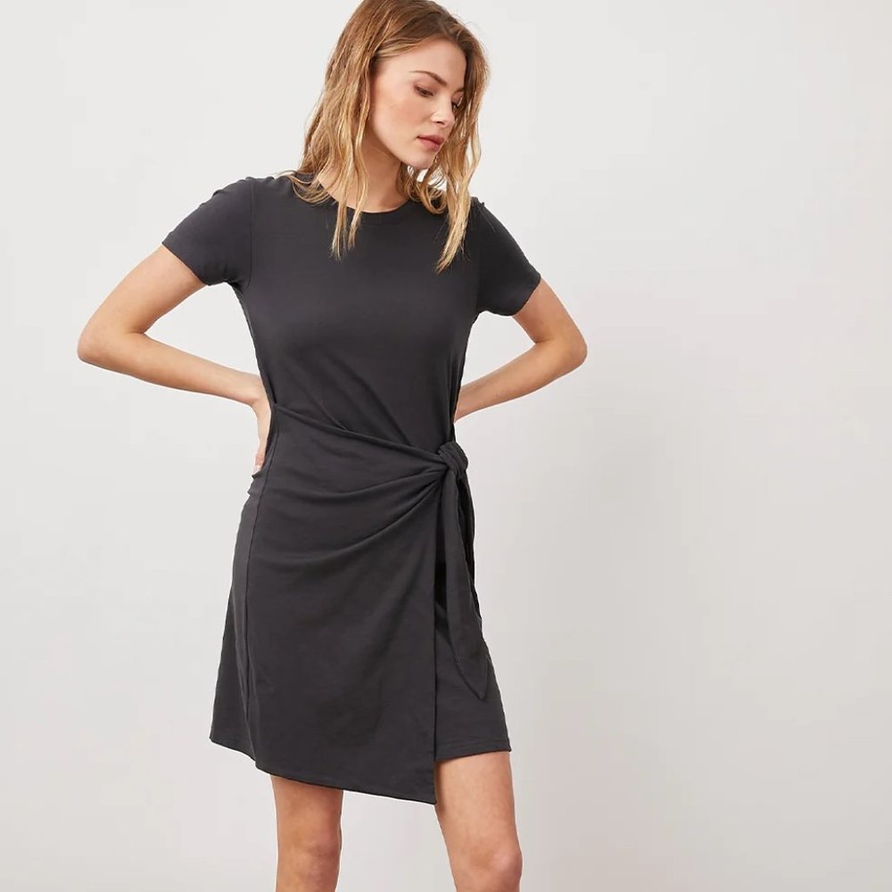 Rails - Edie Side Tie T-Shirt Dress - Vintage Black - Medium